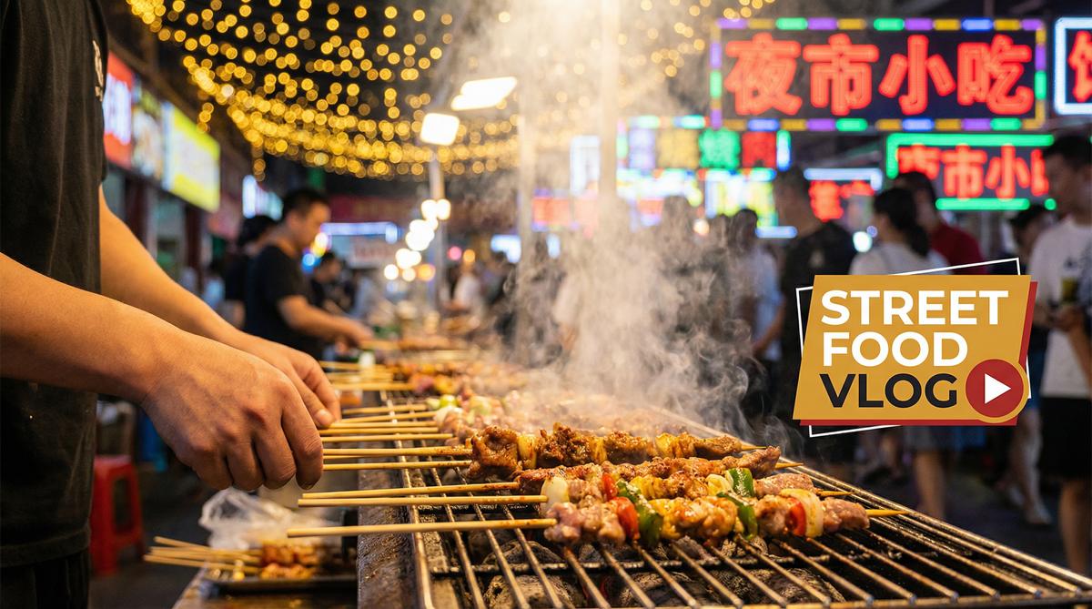 学生情侣美食视频-夜市街头美食